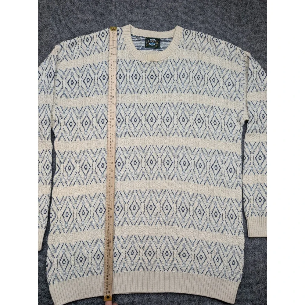 Jantzen 2XL Tall‎ Vintage Knit Sweater Diamond Pattern Crew Grandpa Thick Heavy
